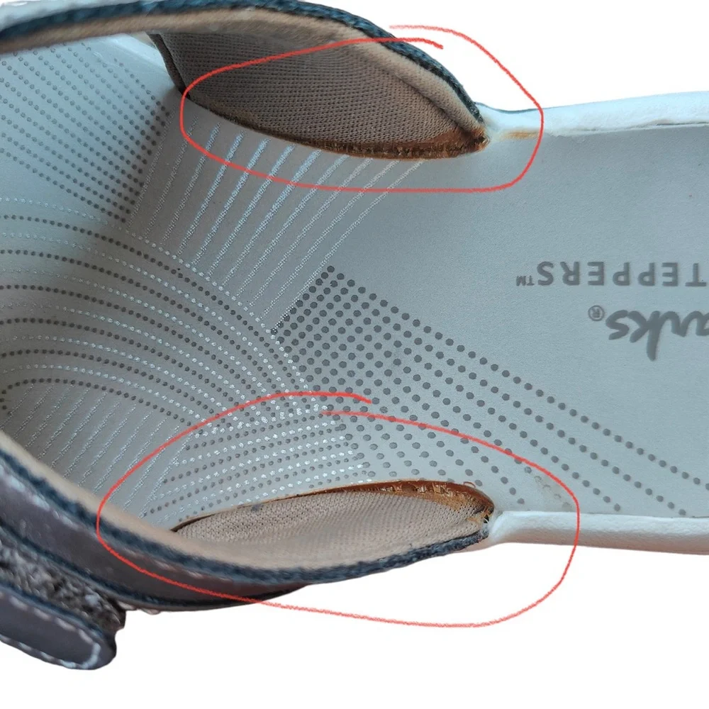 Clarks Cloudsteppers Women's 5 Brinkley Flora Cushion Sandals in Pewter Metallic - Picture 5 of 5